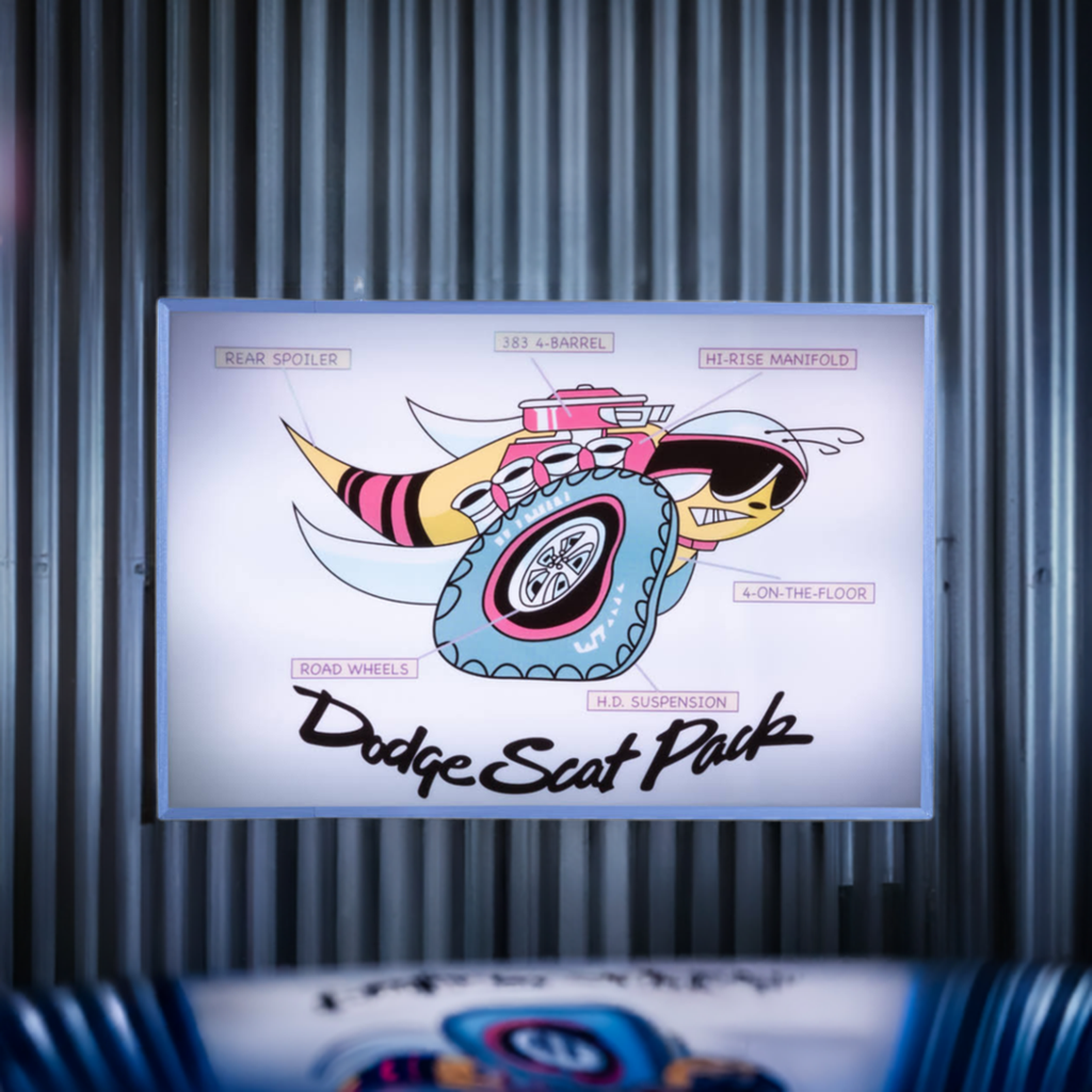 DODGE SCATPACK 383 Backlit Sign 24 x 16 inch - DSCT383-01