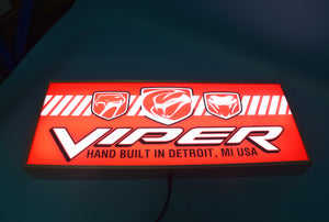 Dodge Viper Backlit Sign 30 x 12 inch - DVIPR-02