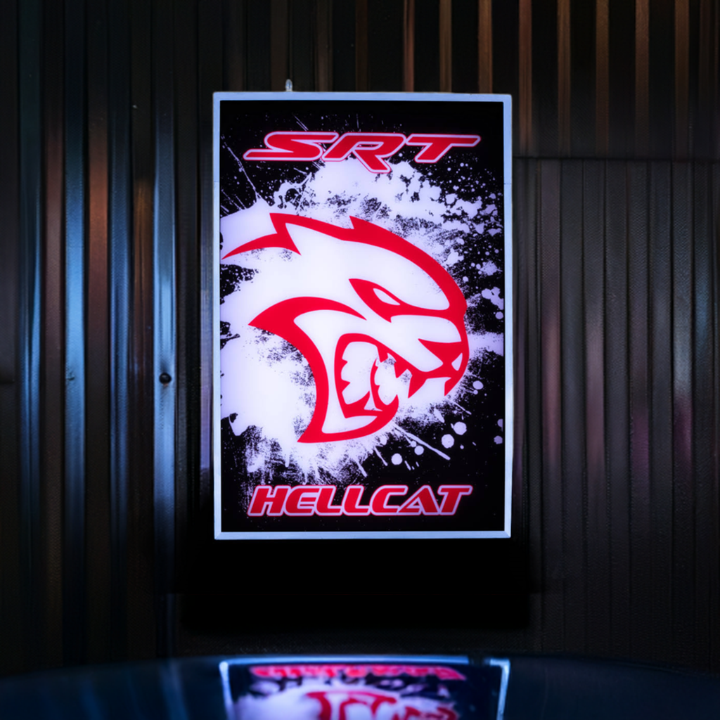 Dodge Hellcat Backlit Sign 24x 16 Inch- DHELSP-01