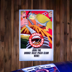 Dodge Scat Pack Club Backlit Sign 24 x 16 Inch - DSCATCB-01
