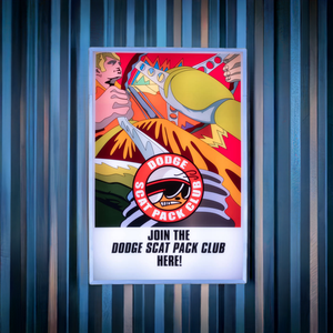 Dodge Scat Pack Club Backlit Sign 24 x 16 Inch - DSCATCB-01