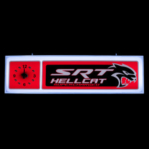 Dodge Hellcat Backlit Clock 37 x 12 Inch - DHELCT-04