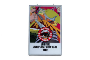 Dodge Scat Pack Club Backlit Sign 24 x 16 Inch - DSCATCB-01