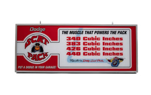 Dodge Scat Pack Garage Backlit Sign 30 x 12 Inch -DSCTVT-02