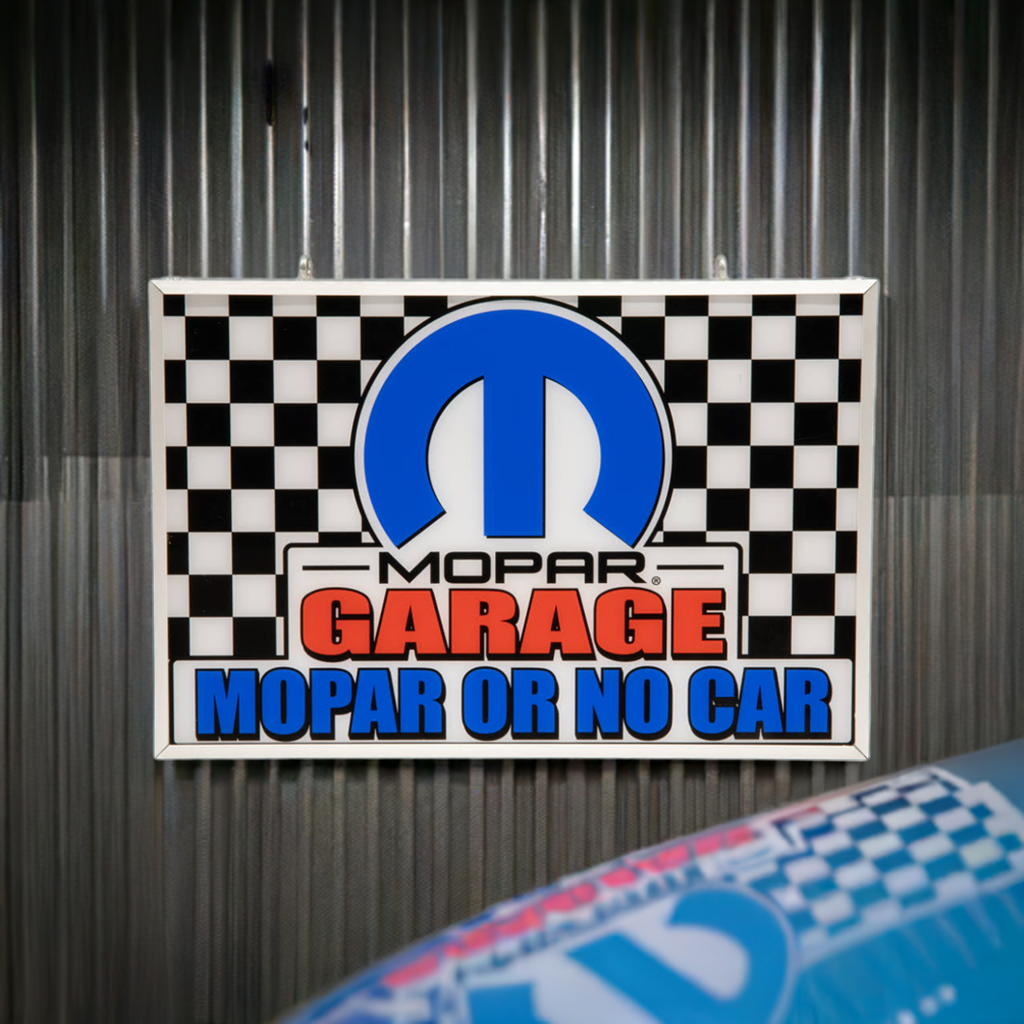 Mopar Garage Checker Board 24 Inch Backlit LED Lighted Sign - 1MPGARH04