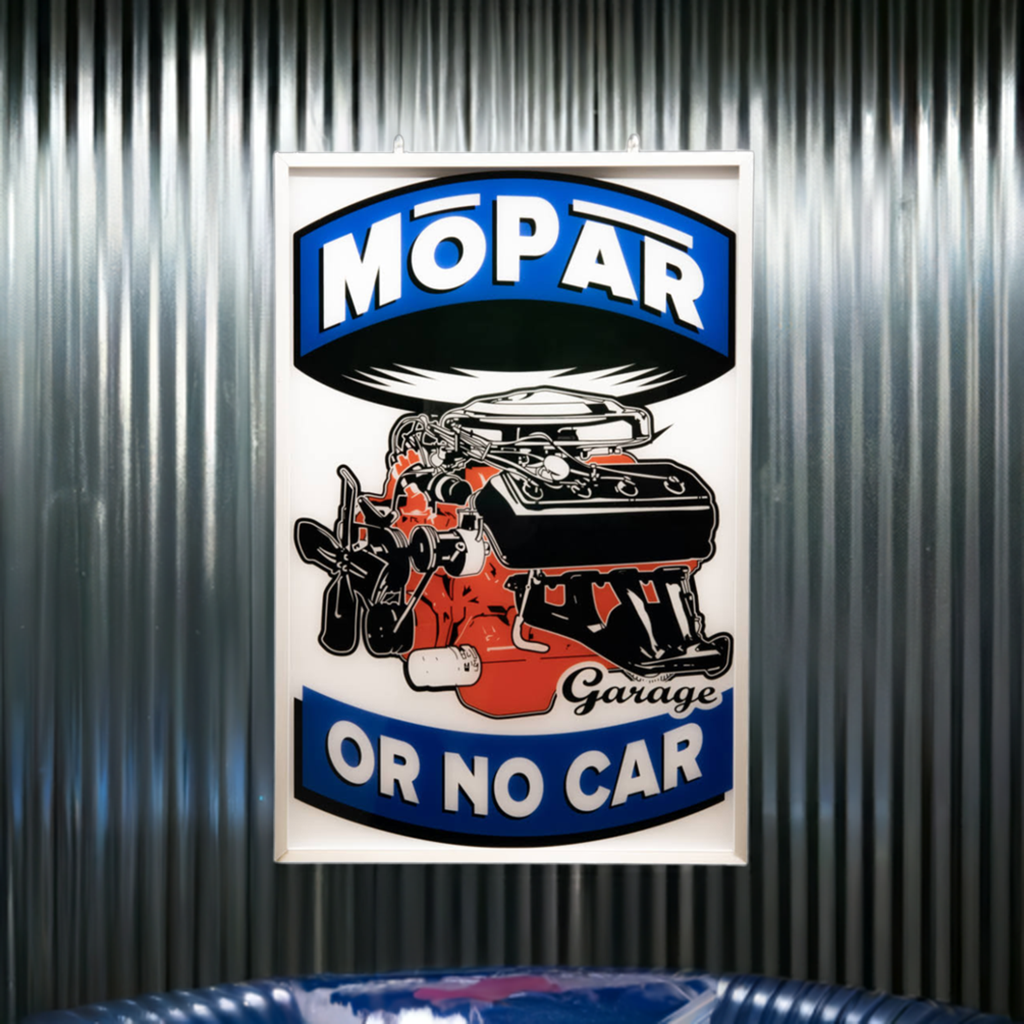 Mopar Or No Car Engine 24 Inch Backlit LED Lighted Sign - 1MPGARV03