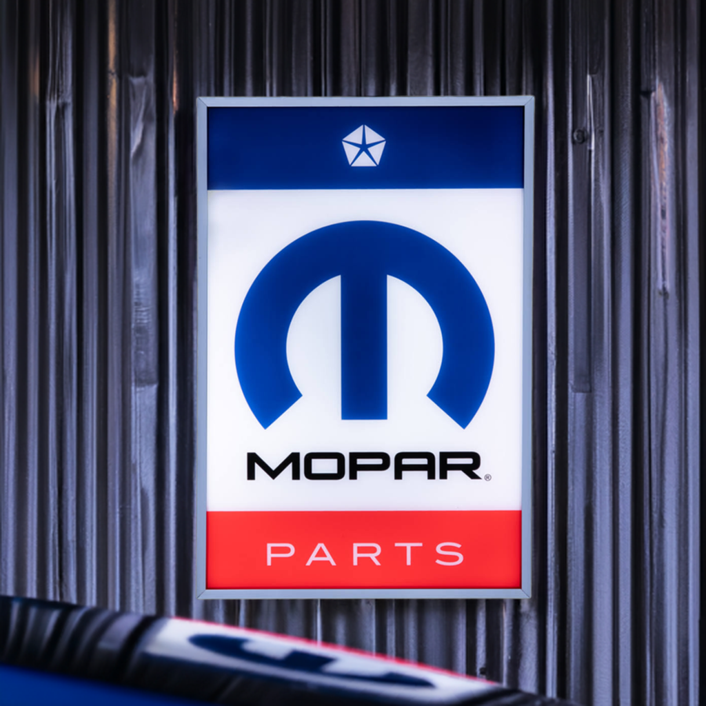 Mopar Led Rope Sign Mopar Parts Vertical 24” x 16” Backlit LED Garage Sign
