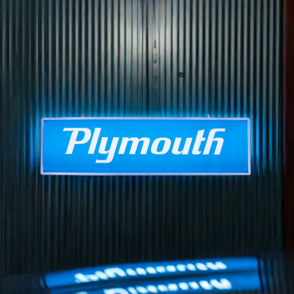 Plymouth Backlit Sign 37 x 10-Inch -PLYMRE-03