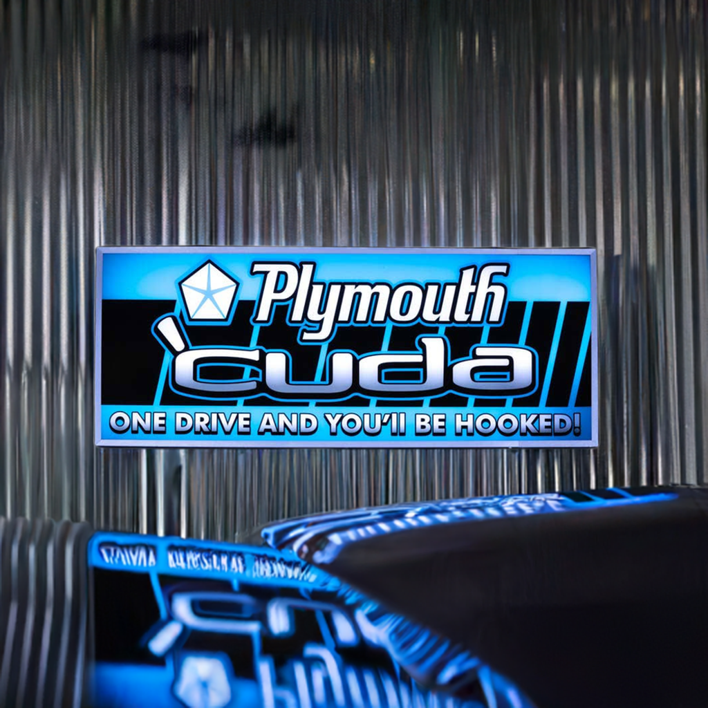 Plymouth Cuda Backlit Sign 30 x 11 inch - PLYCUD-02