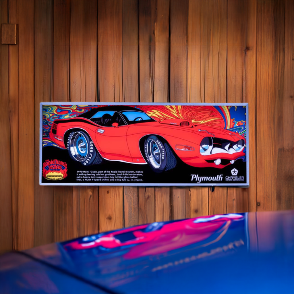 Plymouth Cuda Backlit Sign 30 x 12 inch - CUDACL-02