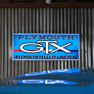 Plymouth GTX Backlit Sign 30 x 12 inch -PLYGTX-02
