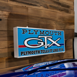 Plymouth GTX Backlit Sign 30 x 12 inch -PLYGTX-02