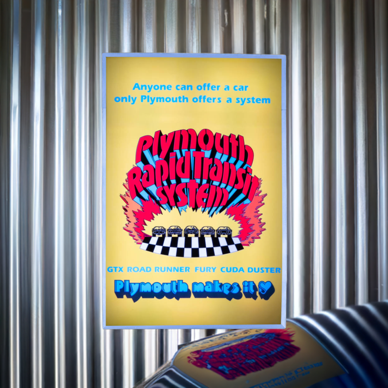 額装済/Barracuda/レイチェル ファーンリー/ポスター Plymouth Rapid Transit 24” x 16” Backlit LED Garage Sign