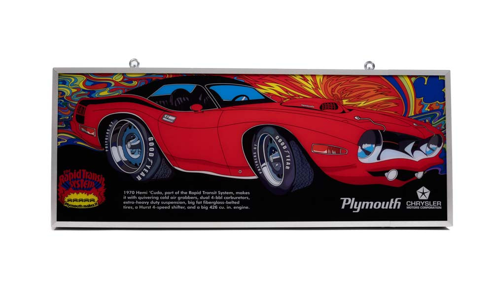 Plymouth Cuda Backlit Sign 30 x 12 inch - CUDACL-02
