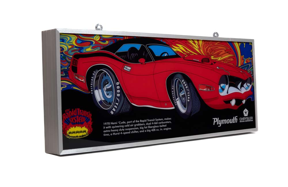 Plymouth Cuda Backlit Sign 30 x 12 inch - CUDACL-02