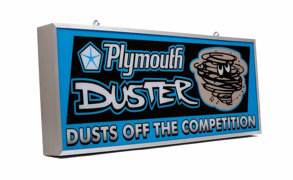 Plymouth Duster Backlit Sign 30 x 12 inch -PLYDUS-02