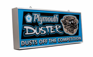 Plymouth_Duster_lighted_backlit_neon_garage_sign_Freds_Legendary_Signs_.com