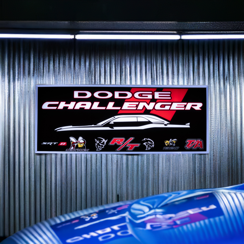 Dodge CHALLENGER 30” x 12” Backlit LED Garage Sign
