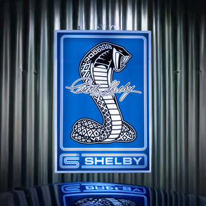 Shelby American Signature Backlit LED Sign – 24"x16" – Official Shelby Garage Decor 1SHELSIG