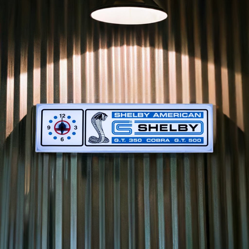 Shelby American Clock 37 Inch Backlit Lighted Sign -4SHELAM
