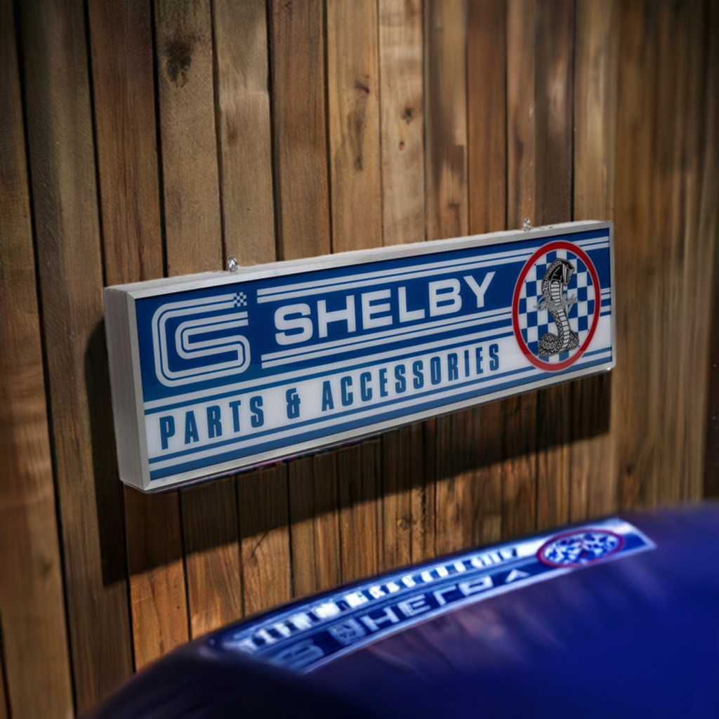 Shelby Parts & Accessories Backlit LED Sign – 37"x10" | Fred's Legendary Signs