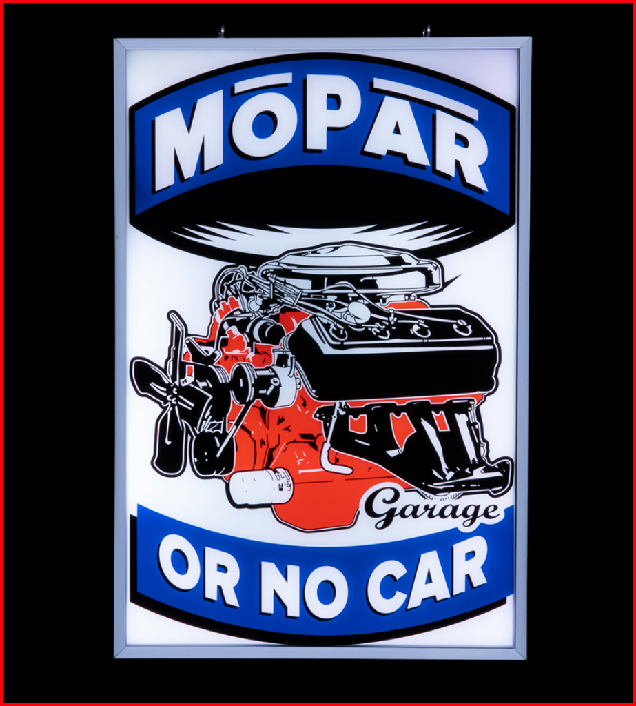 Mopar Led Rope Sign Mopar Or No Car Engine 24 Inch Backlit LED Lighted Sign - 1MPGARV03