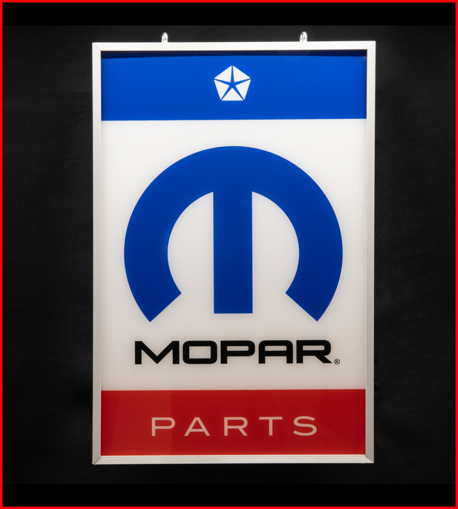  Mopar Backlit LED Sign, Mopar Neon Sign, Perfect for Displaying in Your Garage, Man Cave, Shop, or home.