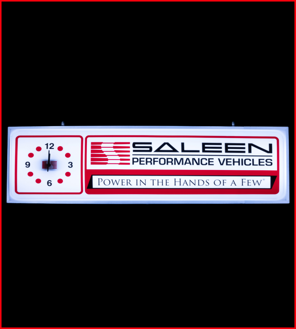 Saleen Performance Clock 37 Inch Backlit Lighted Sign -4SALEEN