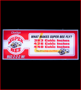 Dodge Super Bee Backlit Sign 30 x 12 Inch -DSBEE-02