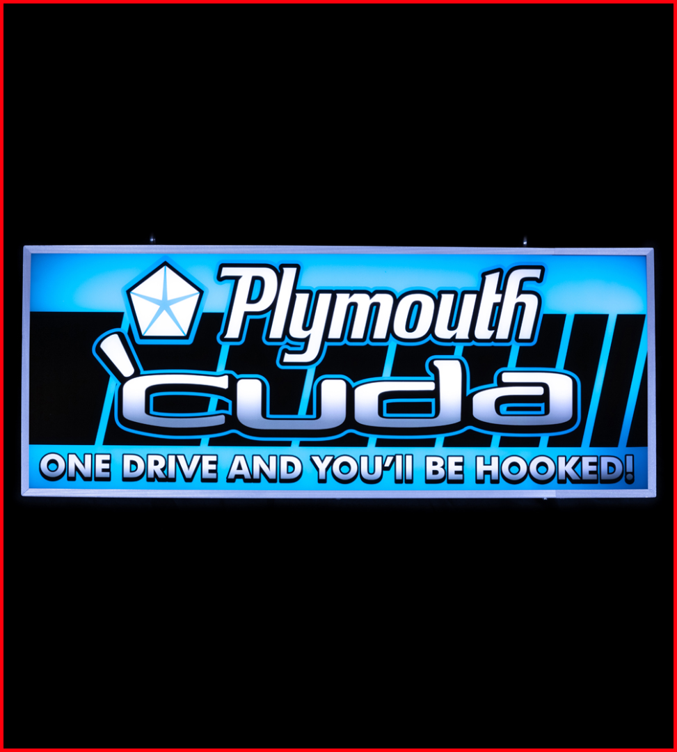 Plymouth Cuda Backlit Sign 30 x 11 inch - PLYCUD-02