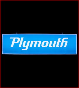 Plymouth Backlit Sign 37 x 10-Inch -PLYMRE-03