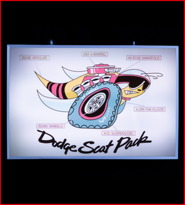 DODGE SCATPACK 383 Backlit Sign 24 x 16 inch - DSCT383-01