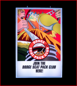 Dodge Scat Pack Club Backlit Sign 24 x 16 Inch - DSCATCB-01