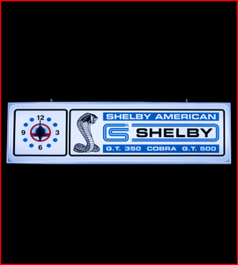 Shelby American Clock 37 Inch Backlit Lighted Sign -4SHELAM