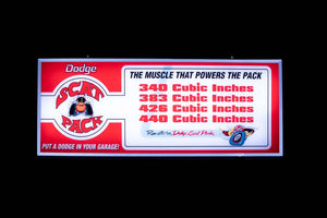 Dodge Scat Pack Garage Backlit Sign 30 x 12 Inch -DSCTVT-02