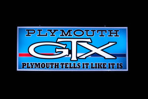 Plymouth GTX Backlit Sign 30 x 12 inch -PLYGTX-02